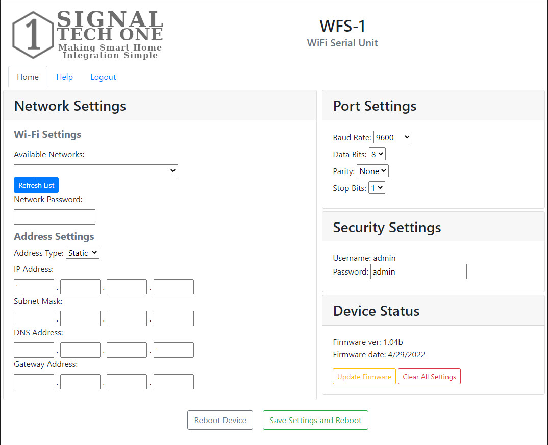 Admin Page Example